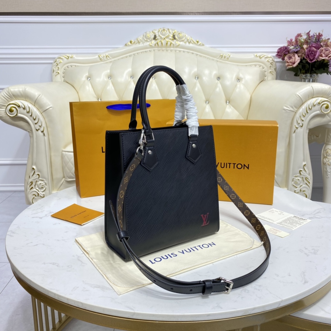 Louis Vuitton SAC PLAT BB Handbag Epi Leather M58660 Black